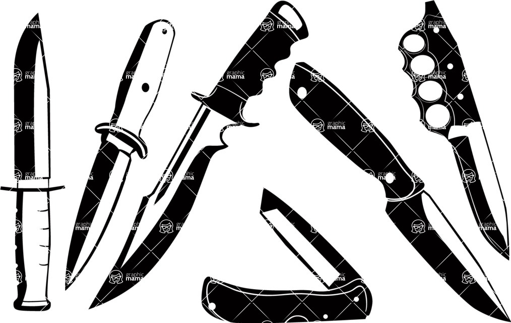 Vector silhouettes - Vector Knife Silhouettes Set